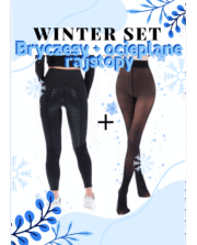 Zimowe Bryczesy (zestaw bryczesy Black + ocieplane rajstopy)