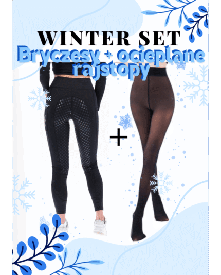 Zimowe Bryczesy (zestaw bryczesy Black + ocieplane rajstopy)