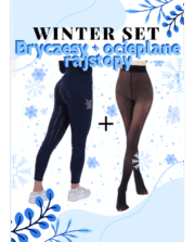 Zimowe Bryczesy (zestaw bryczesy Navy Blue + ocieplane rajstopy)